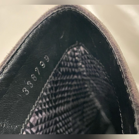 Aquatalia “Ilenia” Dark Grey Heeled Boots with Side Zipper. Metallic Accents. - Picture 6 of 13